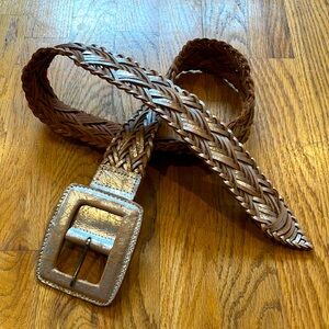 Simply Vera by Vera Wang Size L Braided Genuine Leather Belt